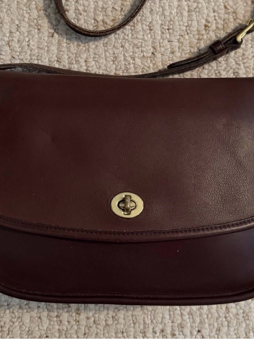 Vintage Coach City Bag Mahogany Brown Leather Handbag 9790